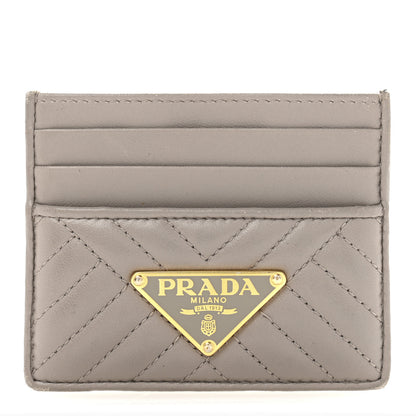 Prada Nappa Impunture Logo Card Holder Pomice 1 of 10