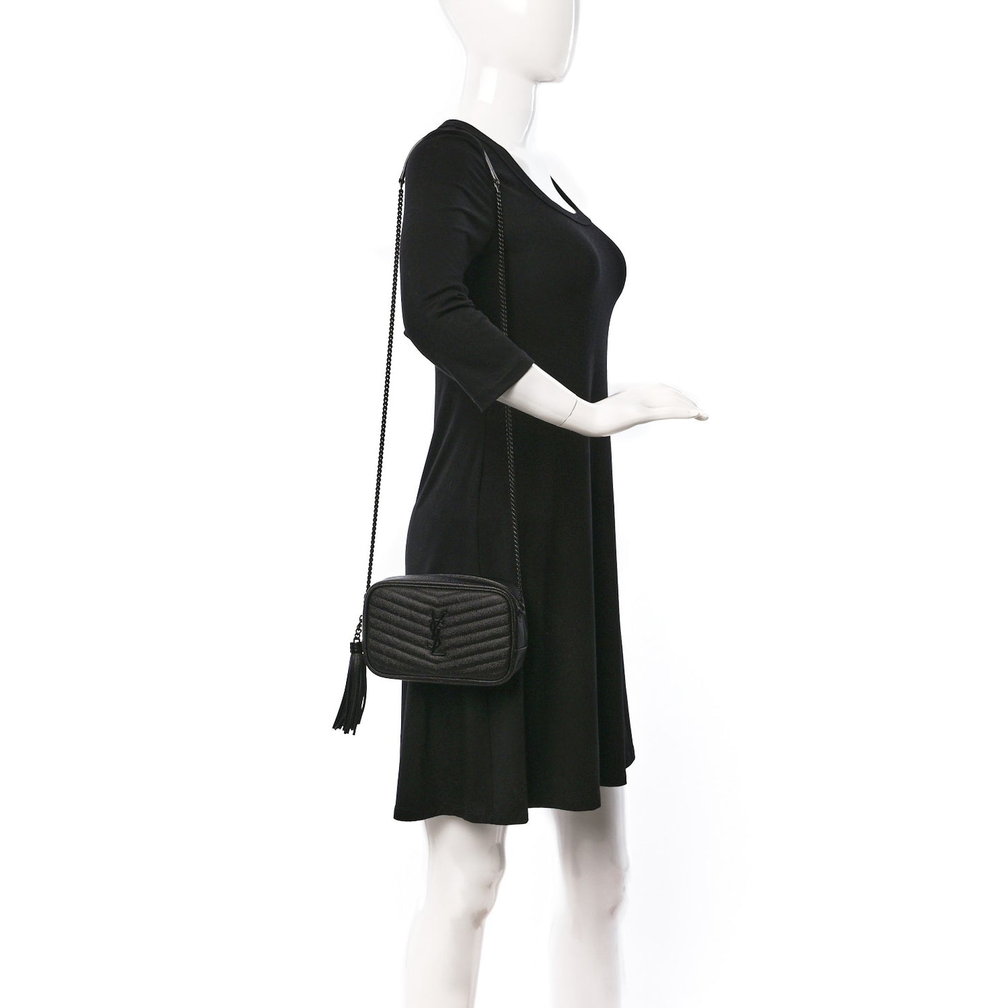 Grain De Poudre Matelasse Monochrome Monogram Mini Lou Camera Bag Black