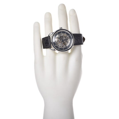 Hermes Stainless Steel Alligator 41mm Arceau Squelette Automatic Watch Noir 2 of 10