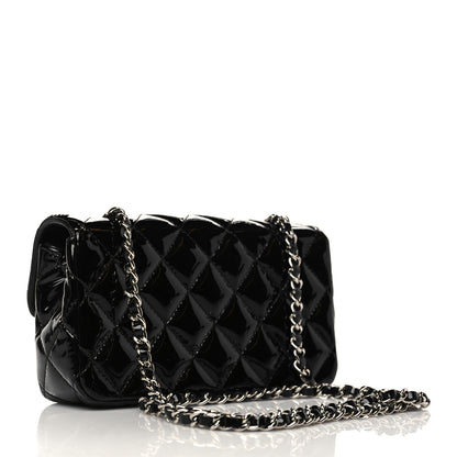 Chanel Patent Calfskin Quilted Extra Mini Rectangular Flap Black 5 of 11