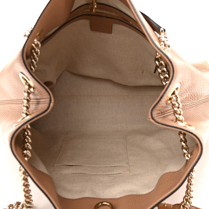 Gucci Pebbled Calfskin Medium Soho Chain Shoulder Bag Rose Beige 5 of 10