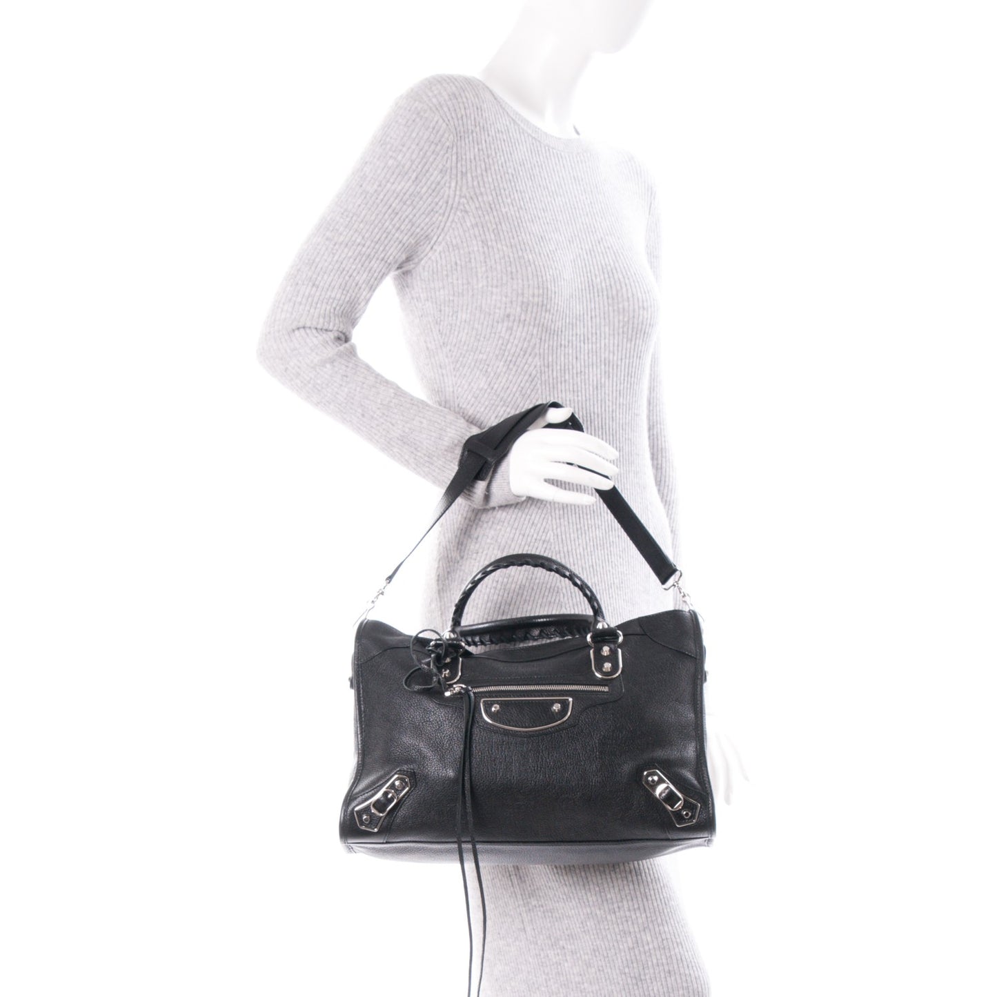 Chevre Silver Metallic Edge City Black
