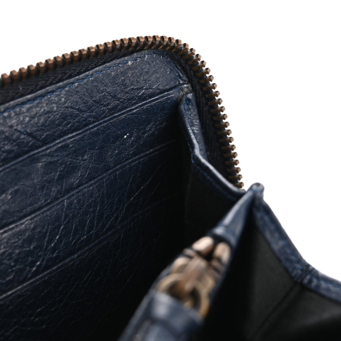 Agneau Classic Hardware Continental Zip Around Wallet Bleu Obscur