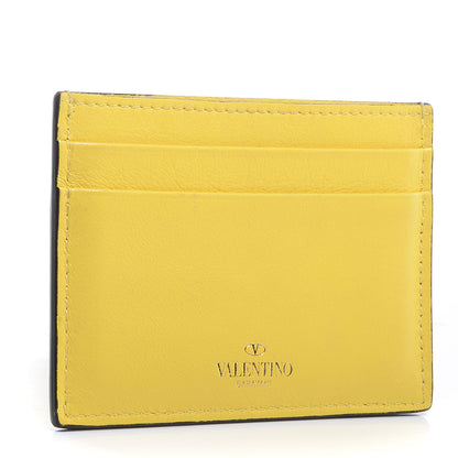 Valentino Garavani Vitello Rockstud Card Holder Naples Yellow 4 of 17