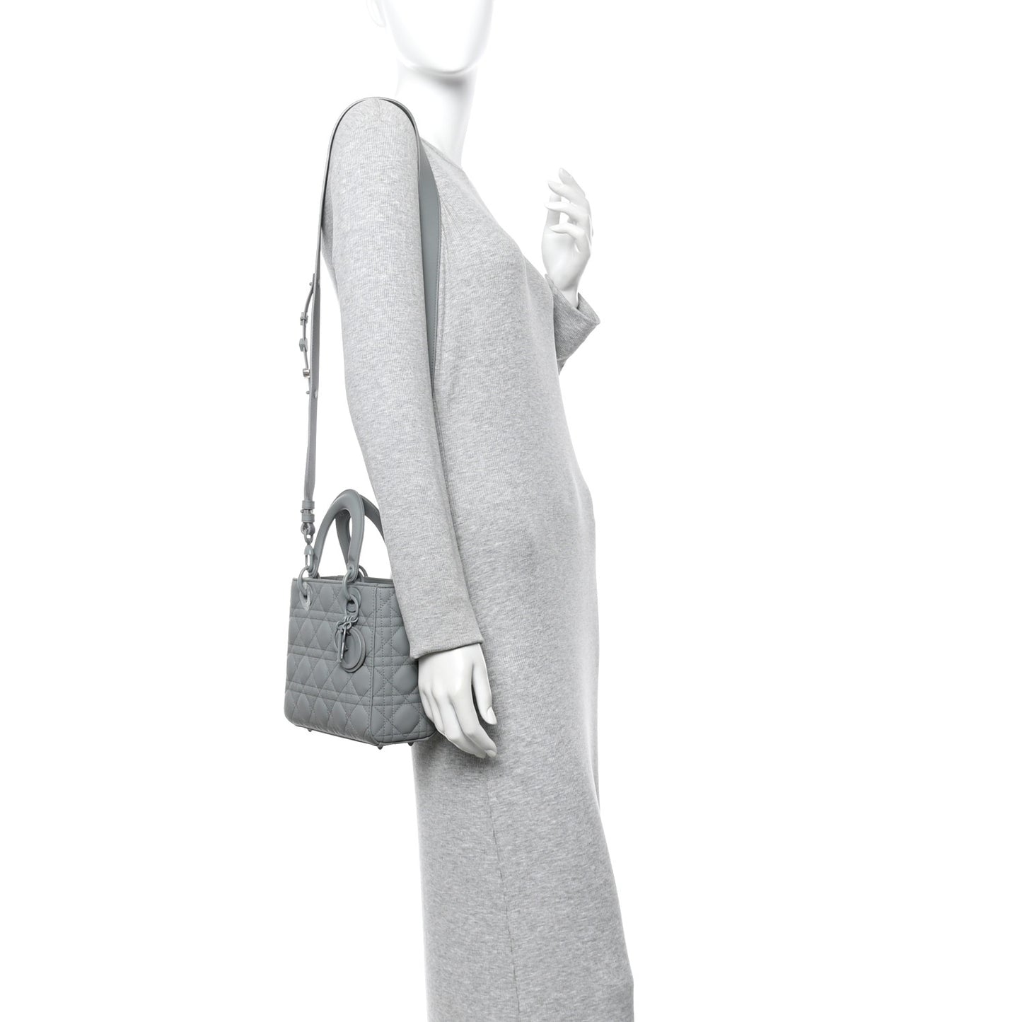 Ultra Matte Calfskin Cannage Small My ABCDior Lady Dior Gray