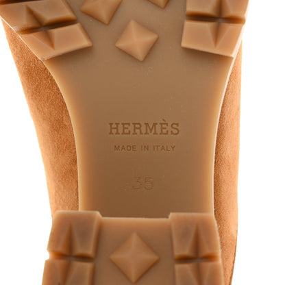 Hermes Suede Goatskin Flore 60 Mules 35 Brun Amourette 6 of 9
