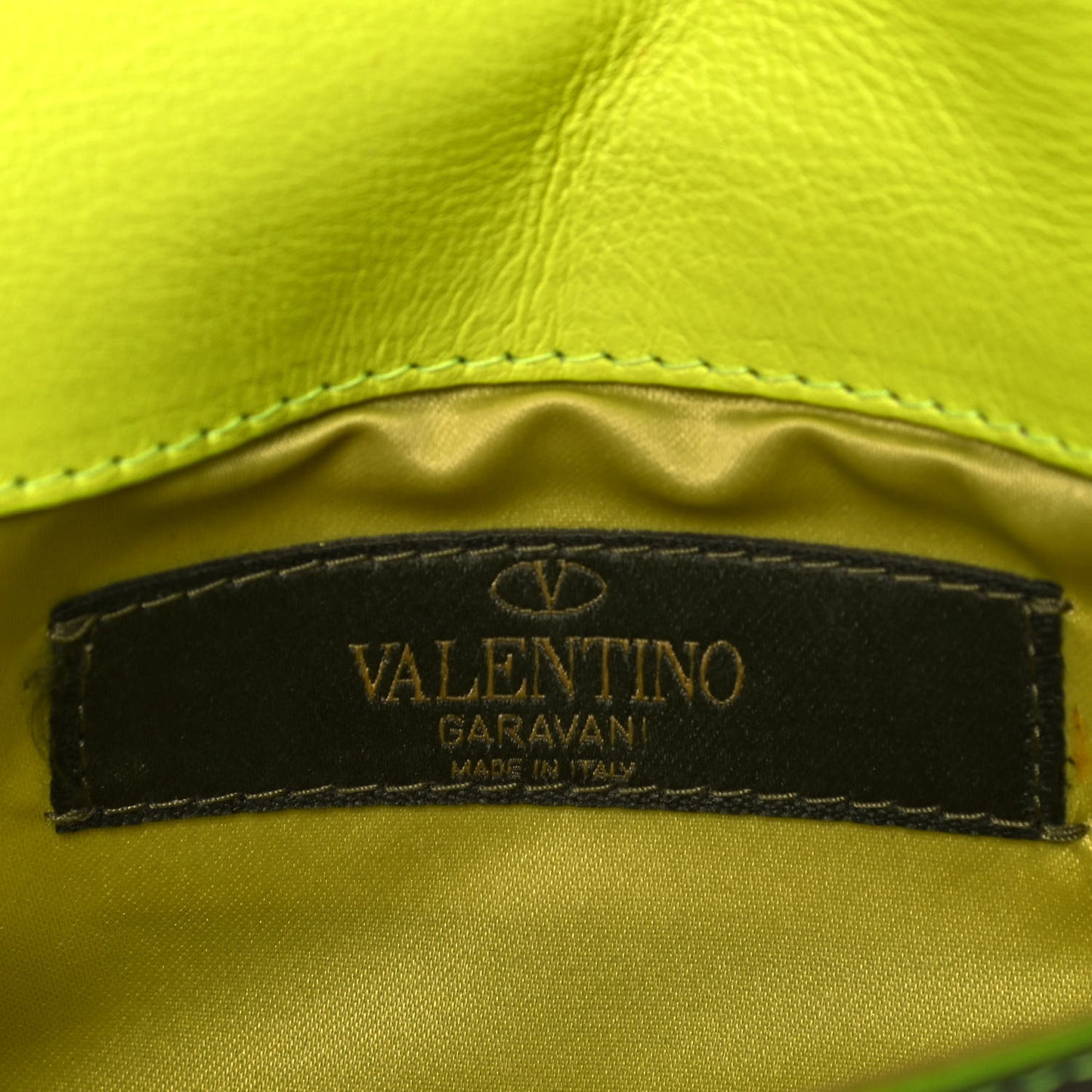Nappa Canvas Camouflage Rockstud Chain Flap Crossbody Bag Fluo Yellow Multicolor