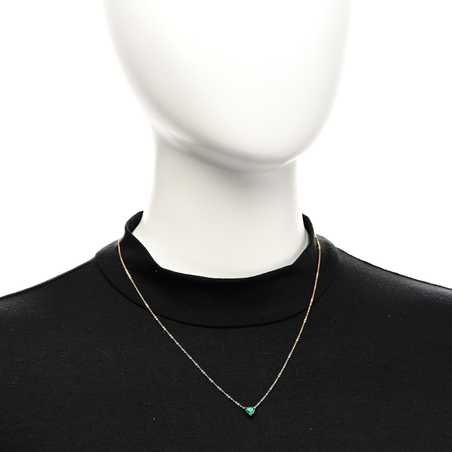 Anita Ko 18K Yellow Gold Emerald Heart Necklace 2 of 5