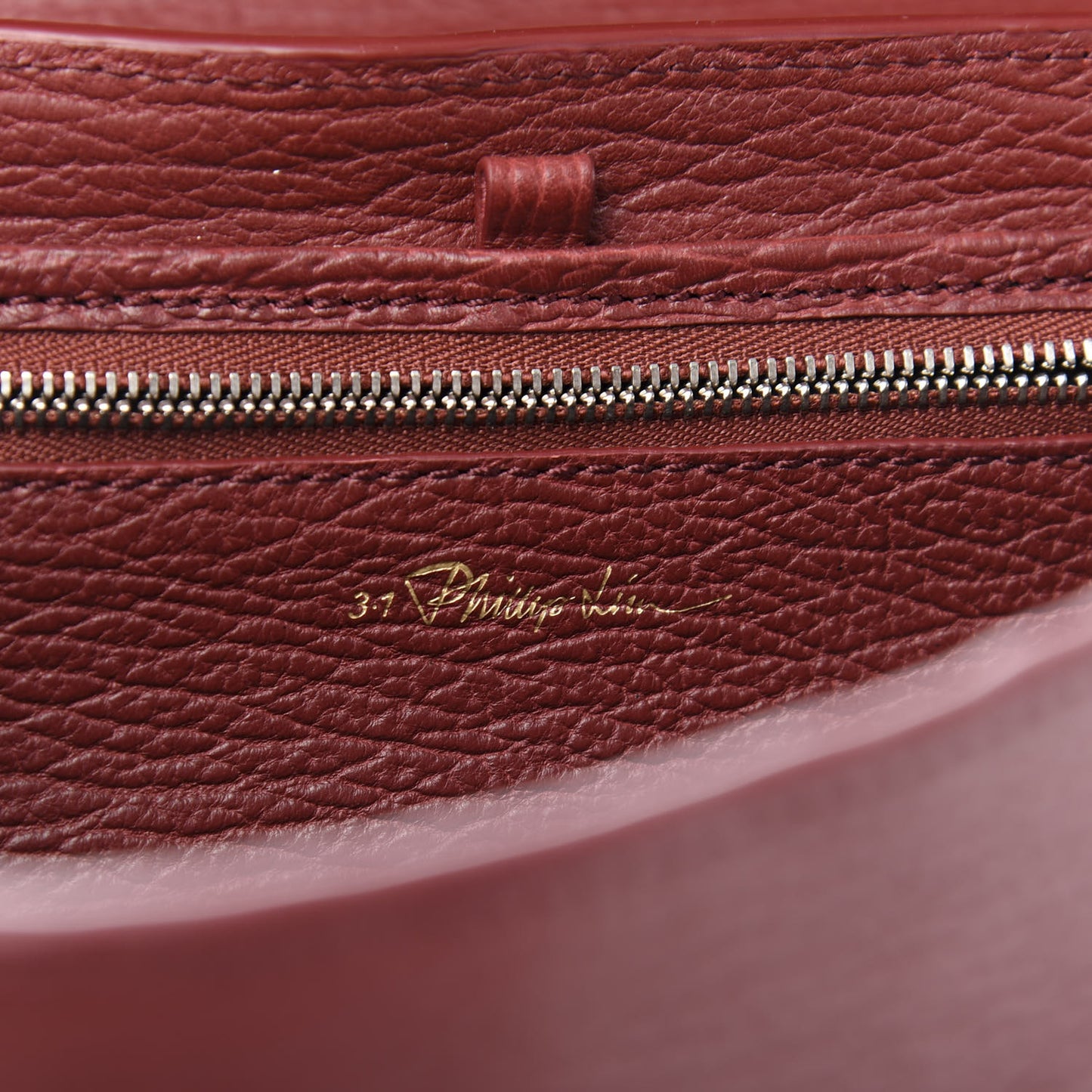 3.1 Textured Calfskin Medium Pashli Satchel Oxblood