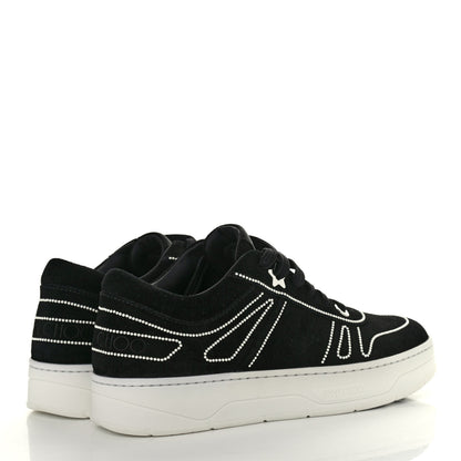 Jimmy Choo Suede Pearl Embellished Hawaii Low-Top Sneakers 39.5 Black 3 of 4