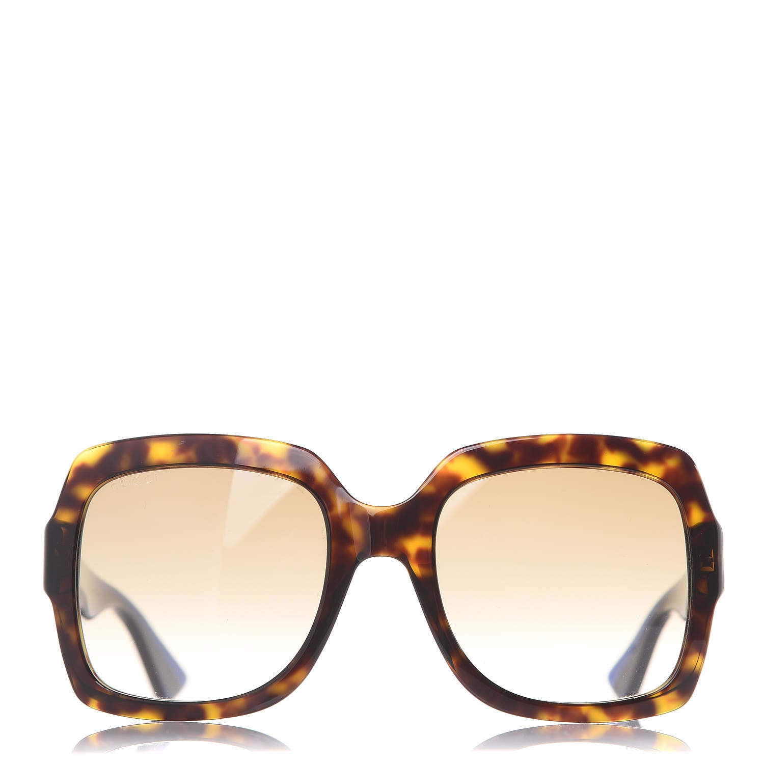 Gucci Oversize Square Web GG 0036S Sunglasses Tortoise 3 of 7