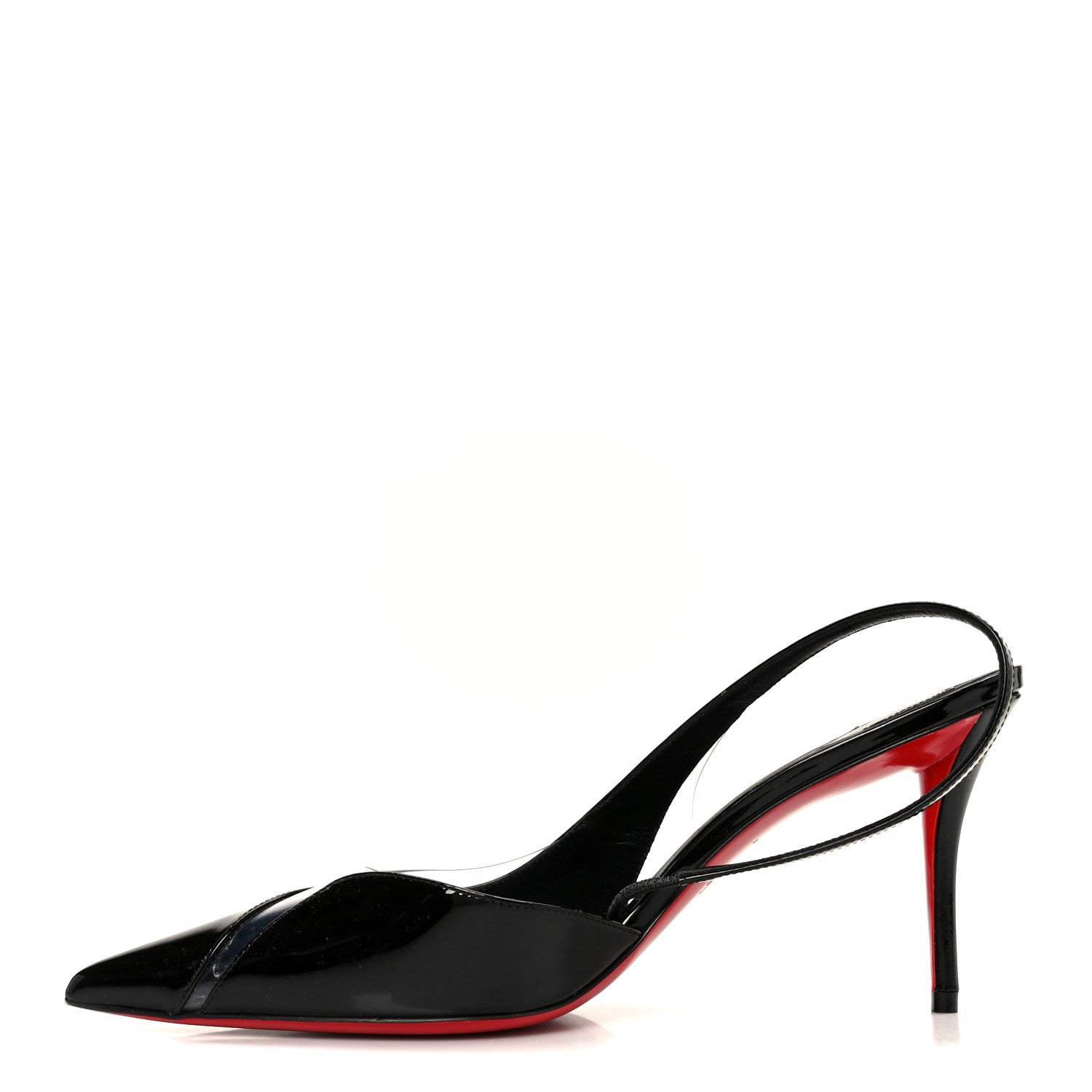 Christian Louboutin Patent PVC Posticha 80 Slingback Pumps 40 Black 1 of 9