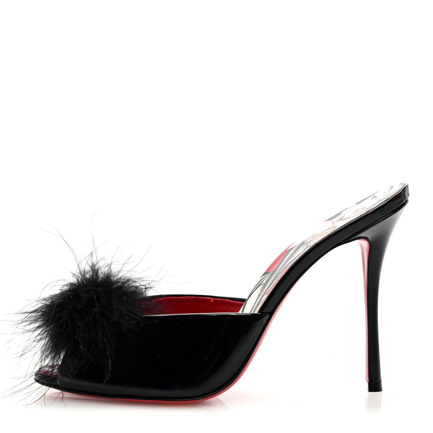 Christian Louboutin Patent Plume Pin Up 100 40 Black Lin 1 of 7