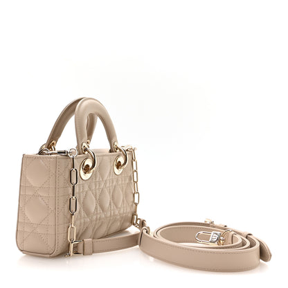 Christian Dior Lambskin Cannage Small Lady D-Joy Powder Beige 3 of 11