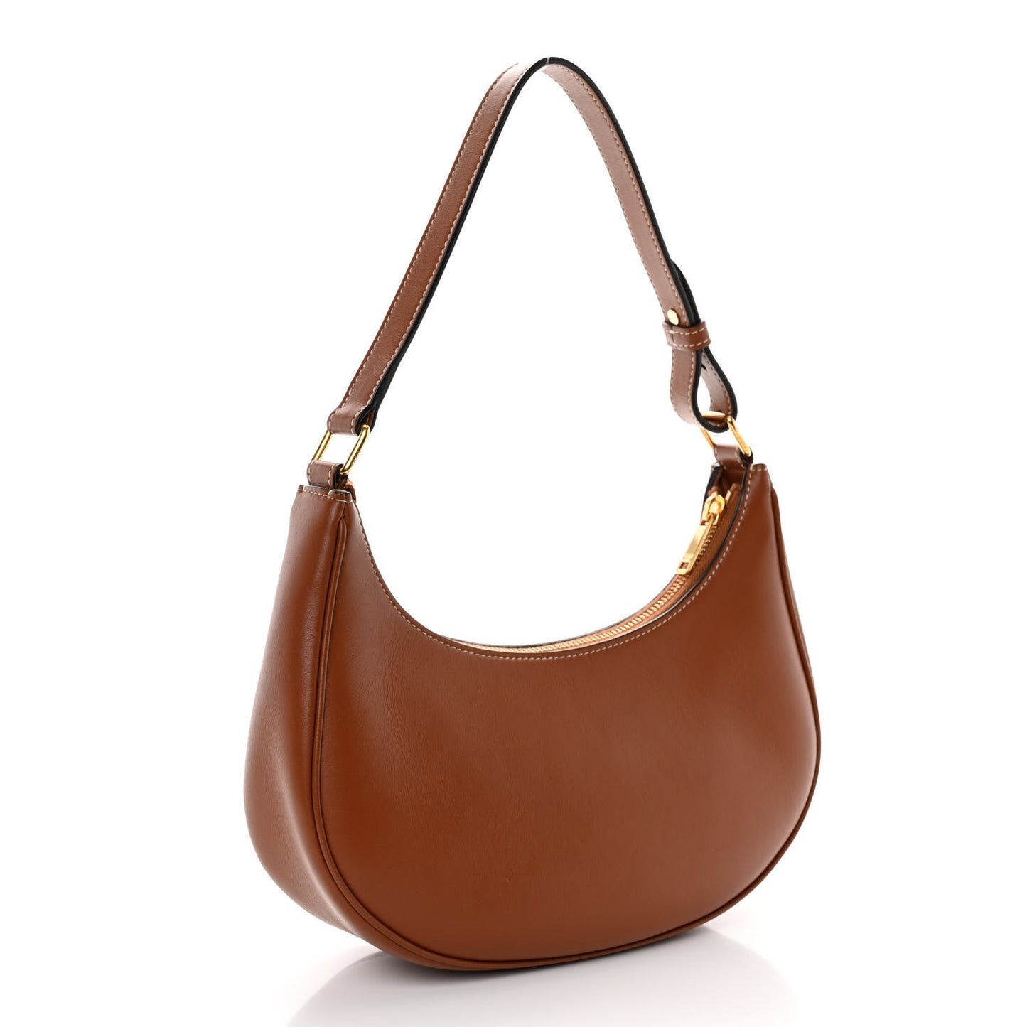 Smooth Calfskin Triomphe Embroidered Ava Shoulder Bag Tan