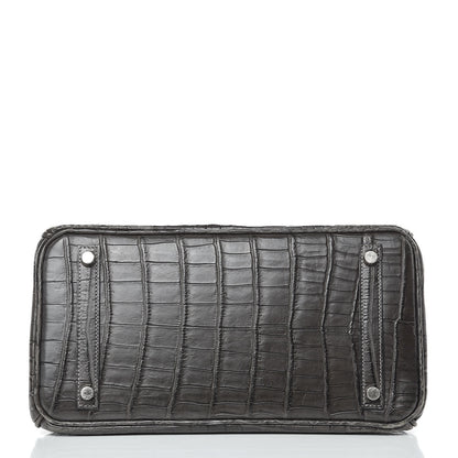 Hermes Matte Niloticus Crocodile Birkin 30 Gris Elephant 43 of 45