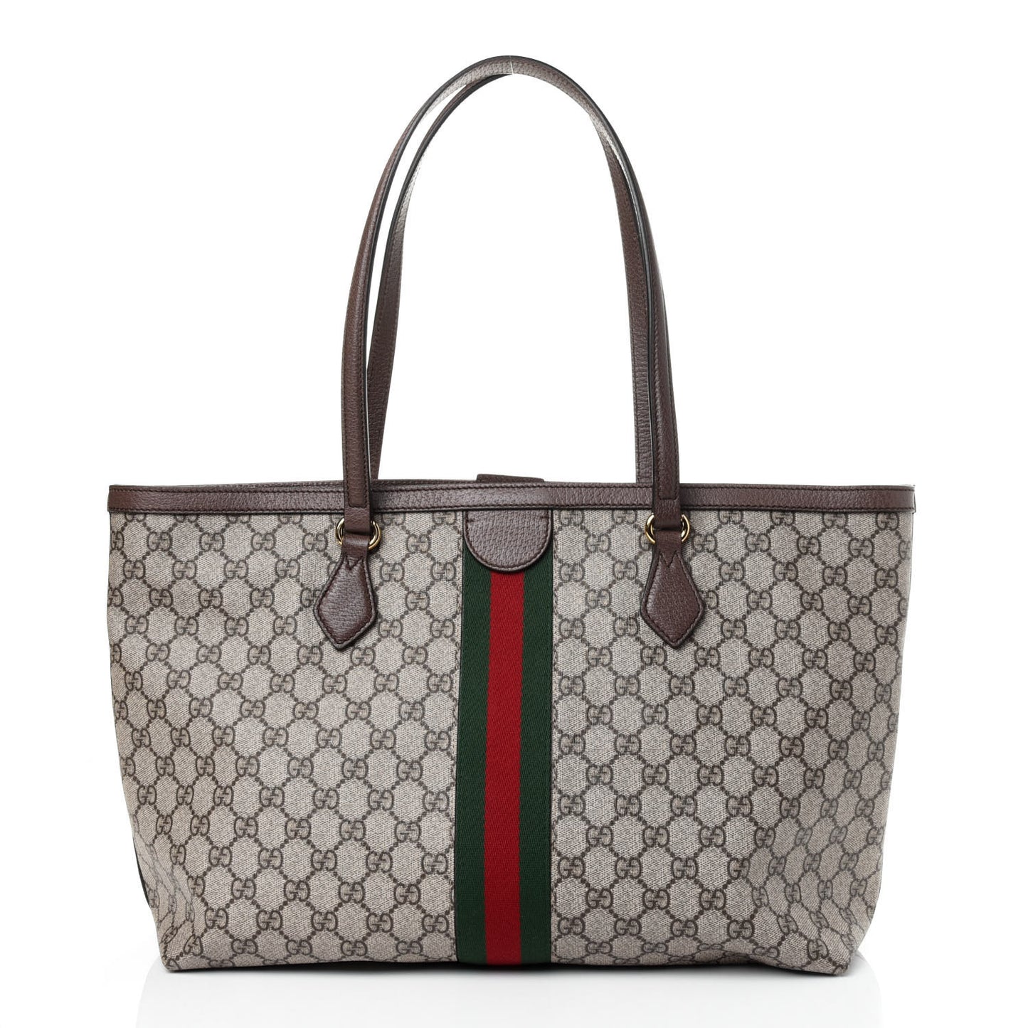 GG Supreme Monogram Medium Ophidia Shopping Tote Brown