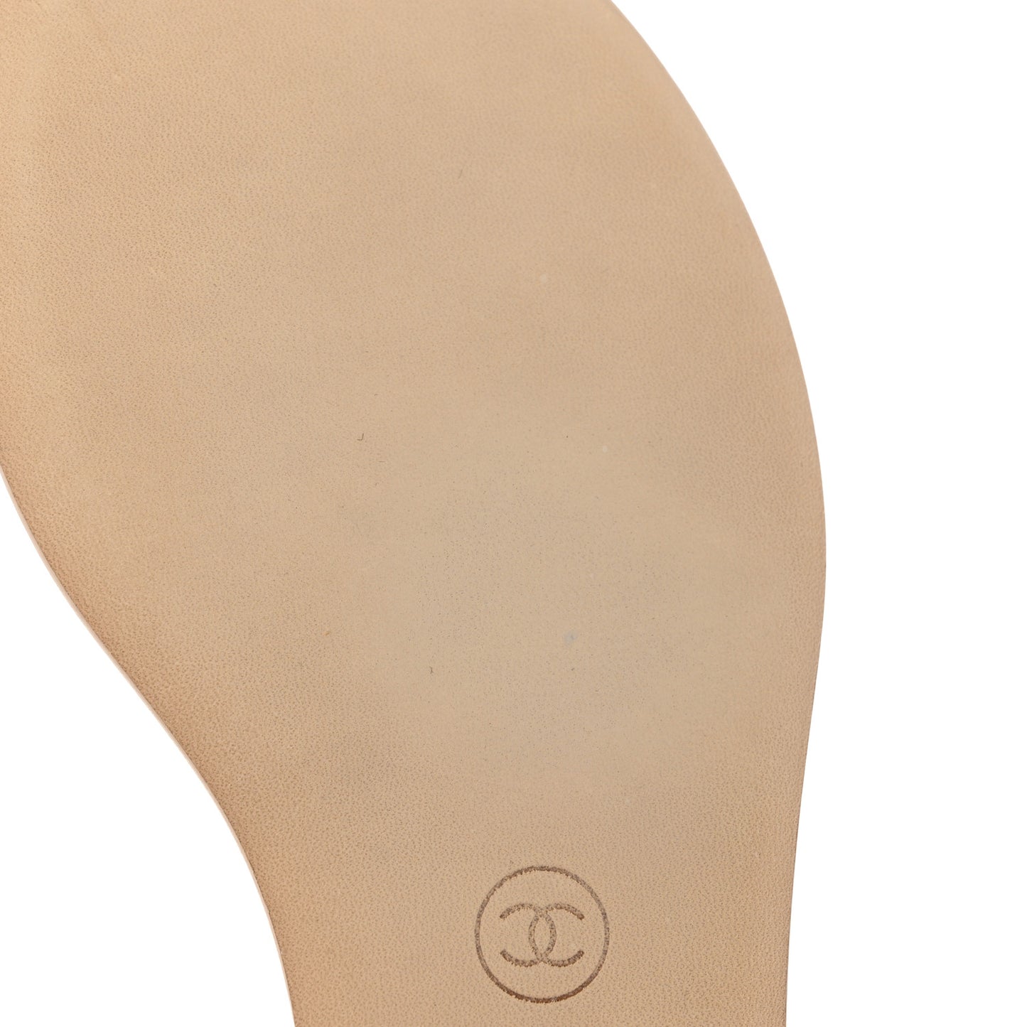Lambskin CC Thong Sandals 39 Ivory