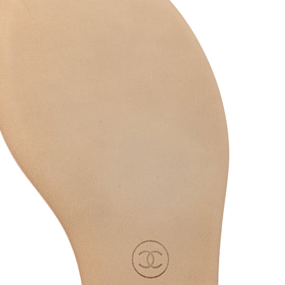Chanel Lambskin CC Thong Sandals 39 Ivory 9 of 9