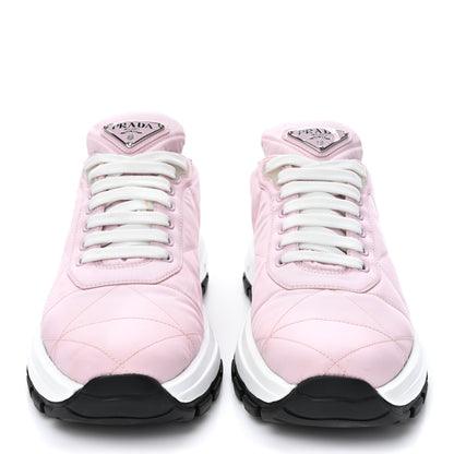 Prada Re-Nylon Piuma Metal Triangle Logo Quilted 45mm Sneakers 40 Alabastro 2 of 11