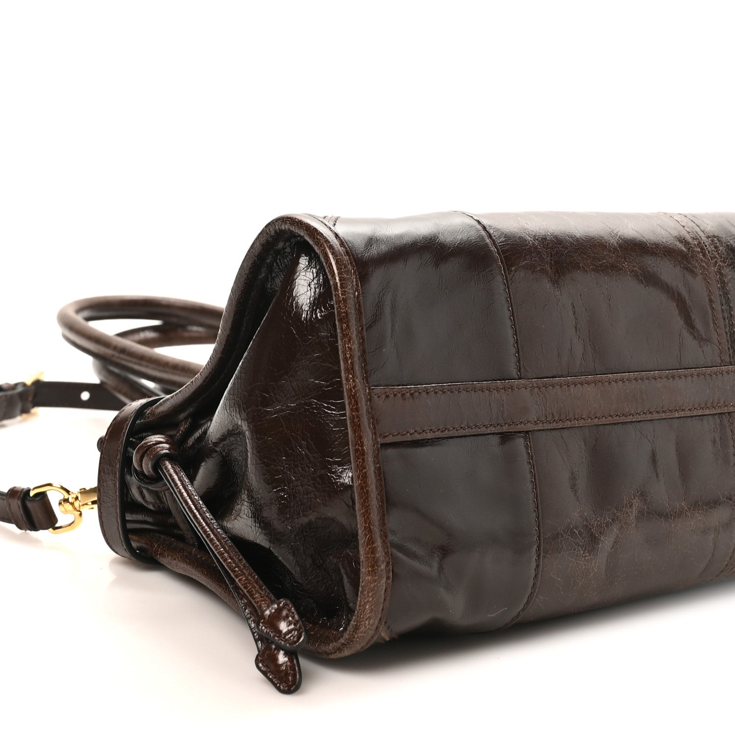 Prada Shiny Nappa Medium Bonnie Shoulder Bag Moro 8 of 9