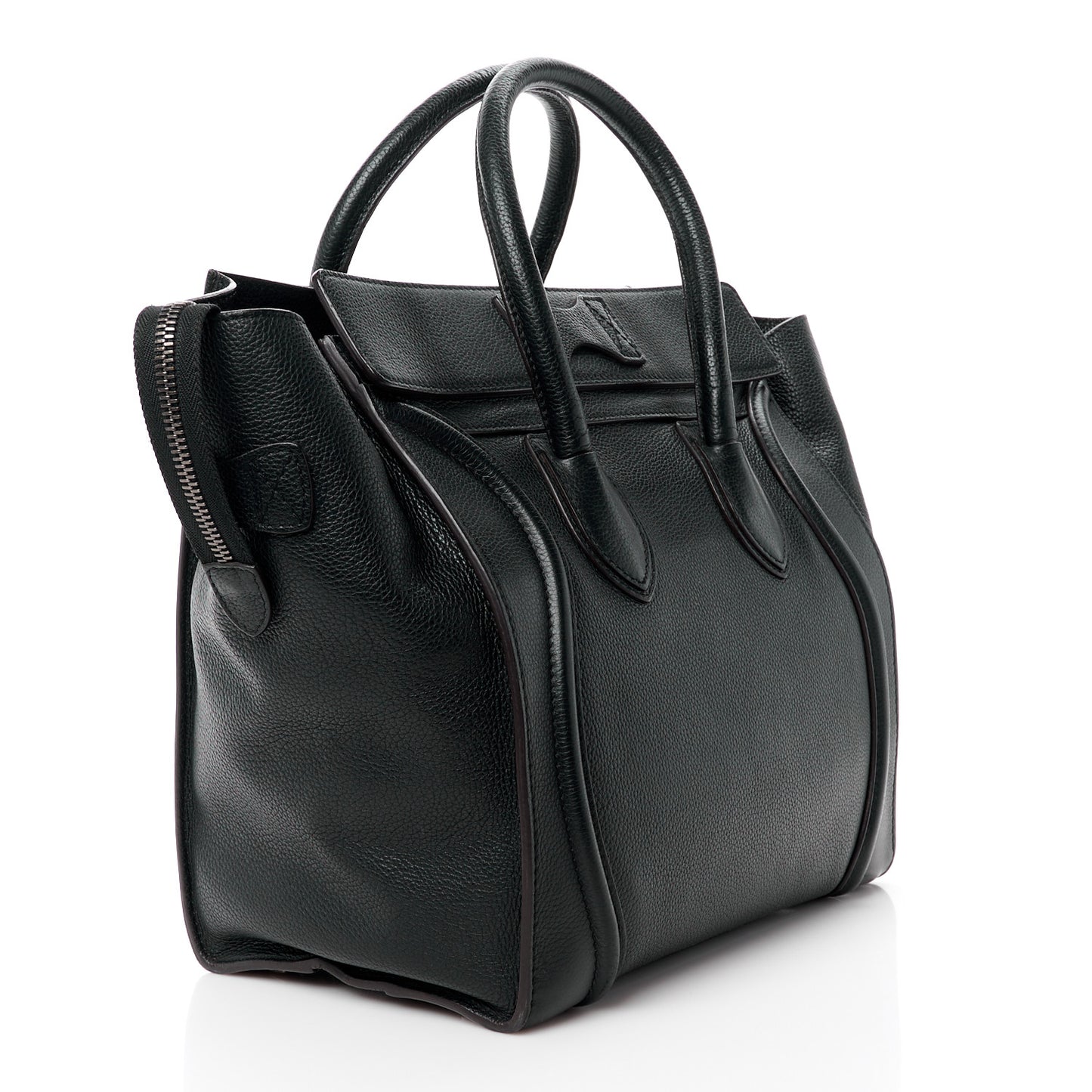 Drummed Calfskin Mini Luggage Black