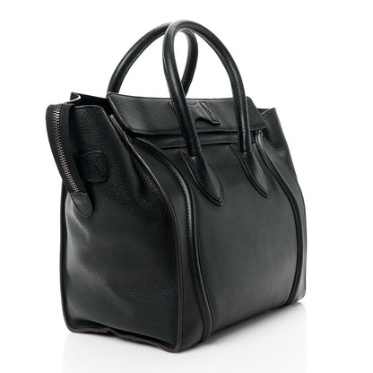 Celine Drummed Calfskin Mini Luggage Black 3 of 13