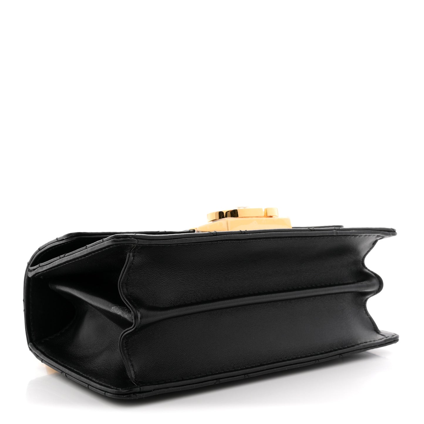 Calfskin Cannage Mini Ange Bag Black