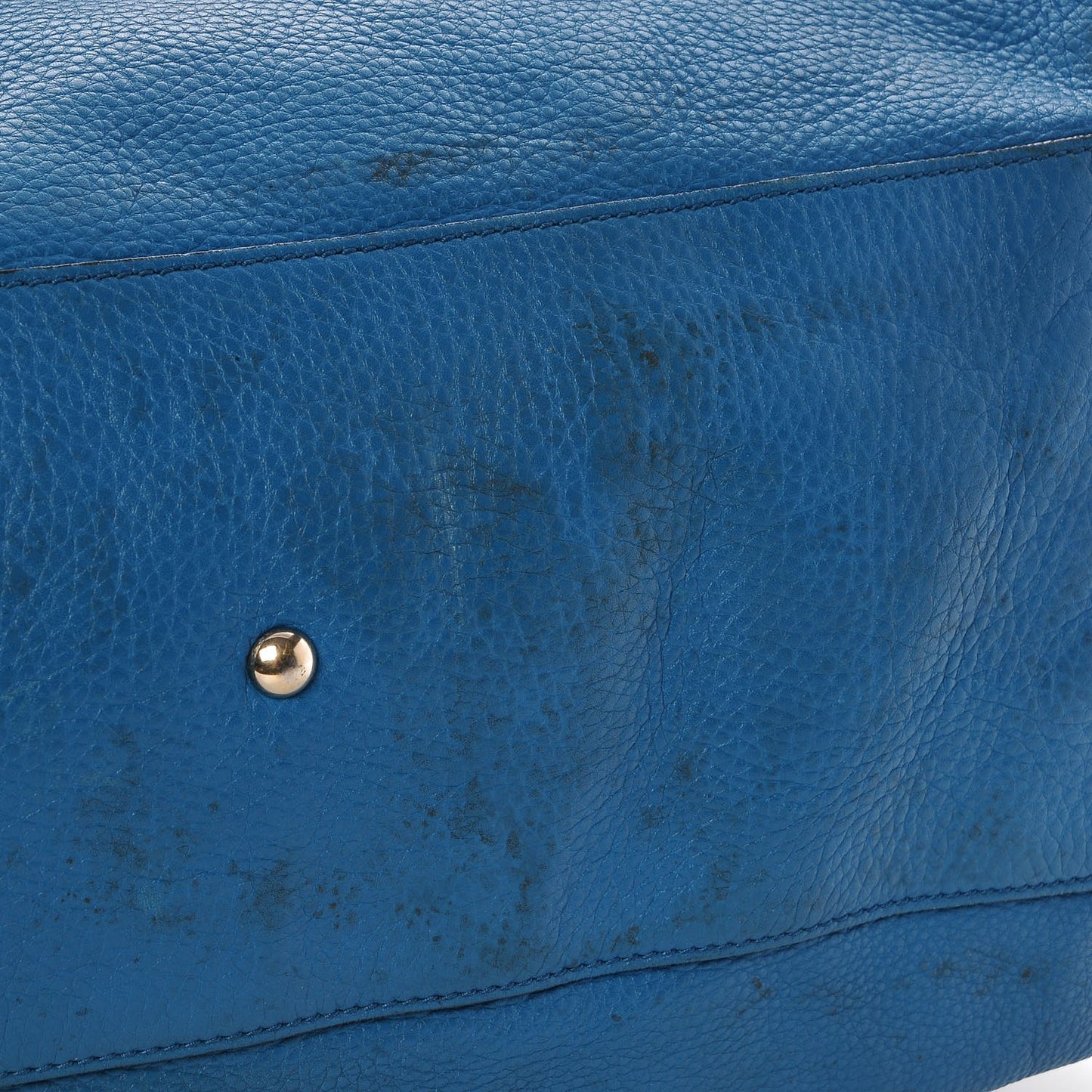 Pebbled Calfskin Large Soho Shoulder Bag Riviera Blue