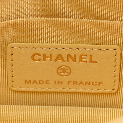 Chanel Caviar Quilted Mini Wallet On Chain WOC Yellow 7 of 11