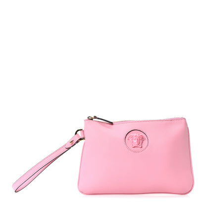 Versace Grained Calfskin La Medusa Pouch Pink 1 of 9