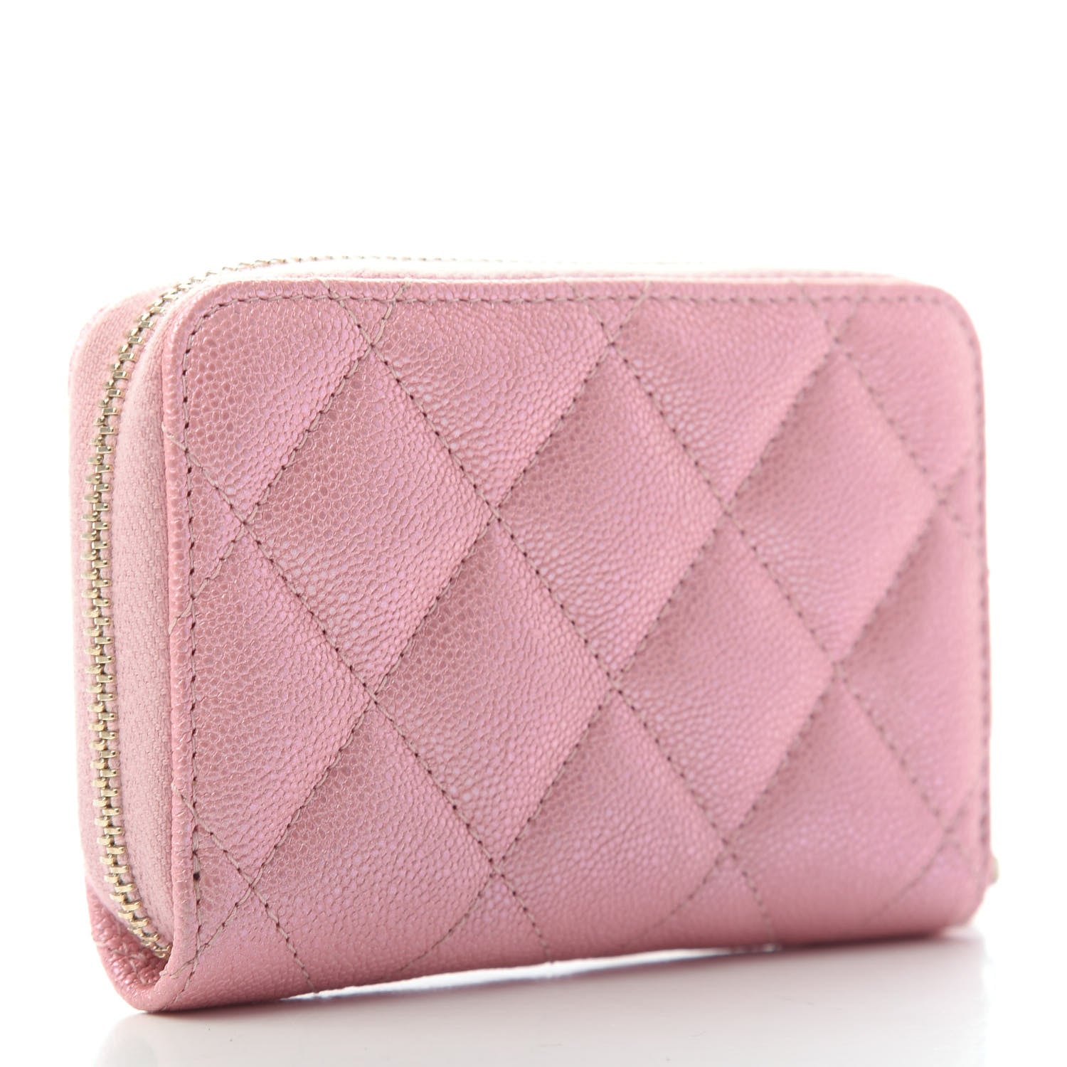 Chanel Iridescent Caviar Quilted Zip Coin Purse Pink 2 of 4