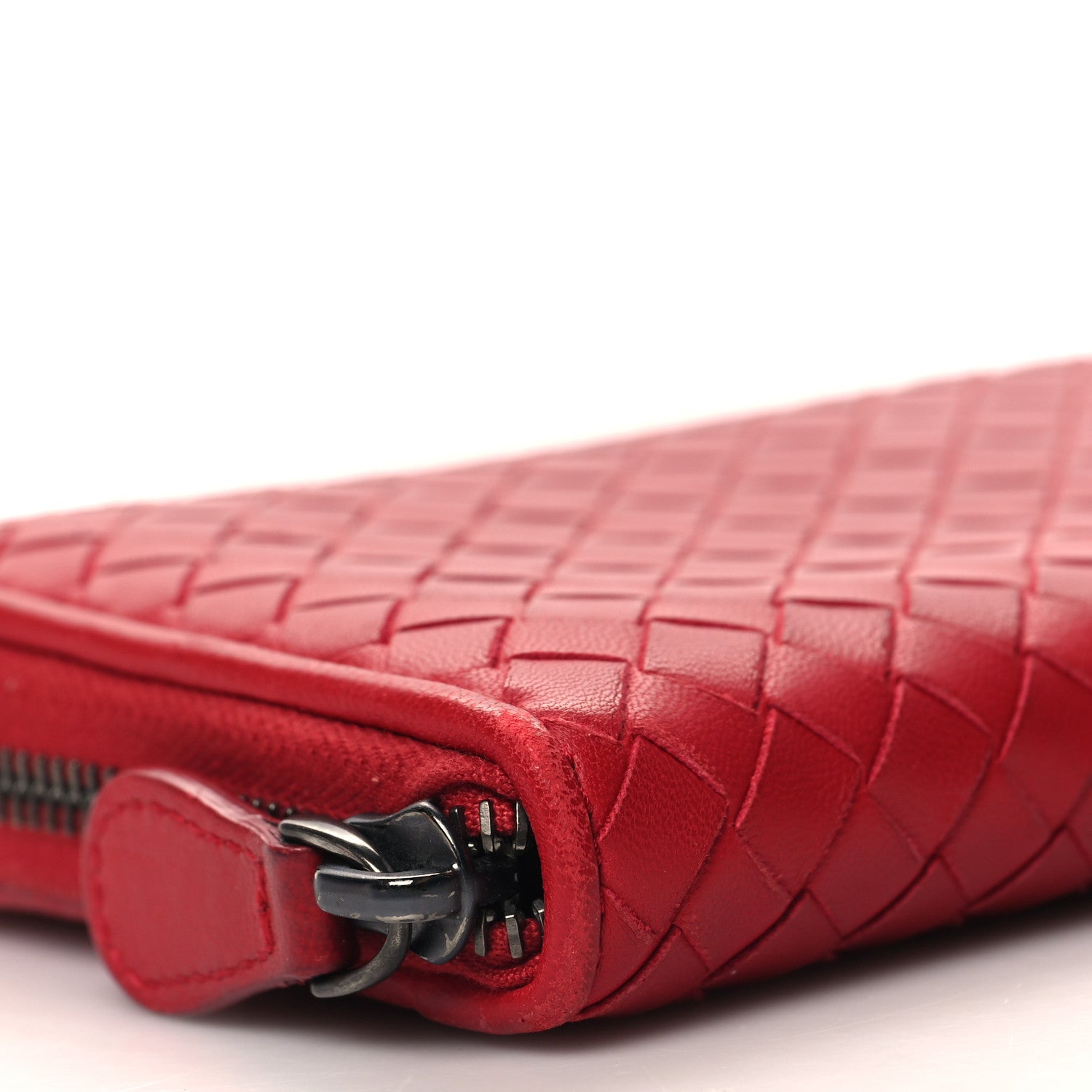 Bottega Veneta Nappa Intrecciato Zip Around Wallet Red 8 of 11