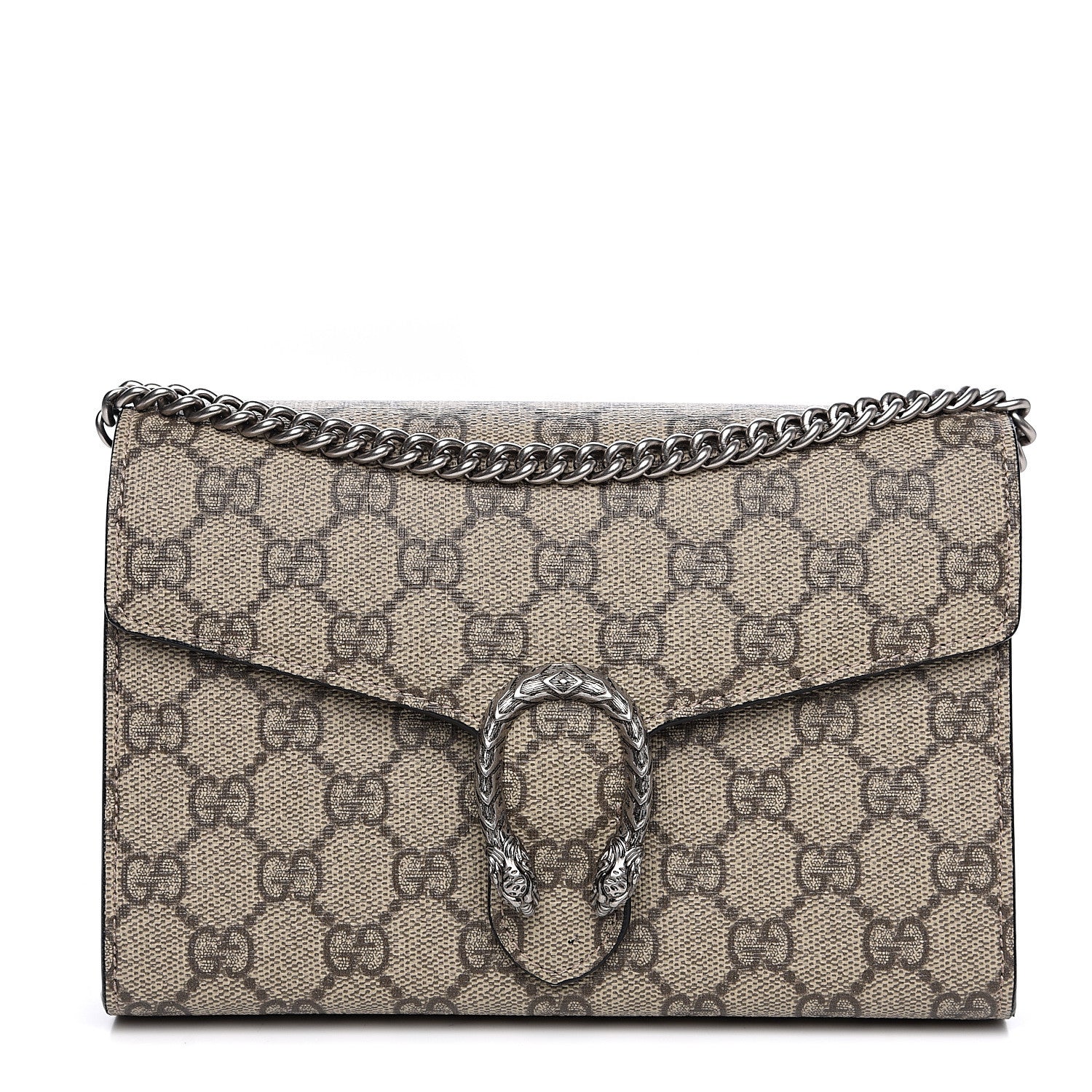 Gucci GG Supreme Monogram Mini Dionysus Chain Wallet Beige Black 1 of 9
