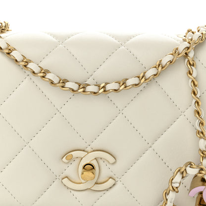 Chanel Shiny Lambskin Quilted Enamel CC Mini Flap White 8 of 10