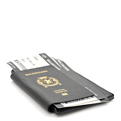 Balenciaga Textured Calfskin Passport Phone Holder Black 4 of 11