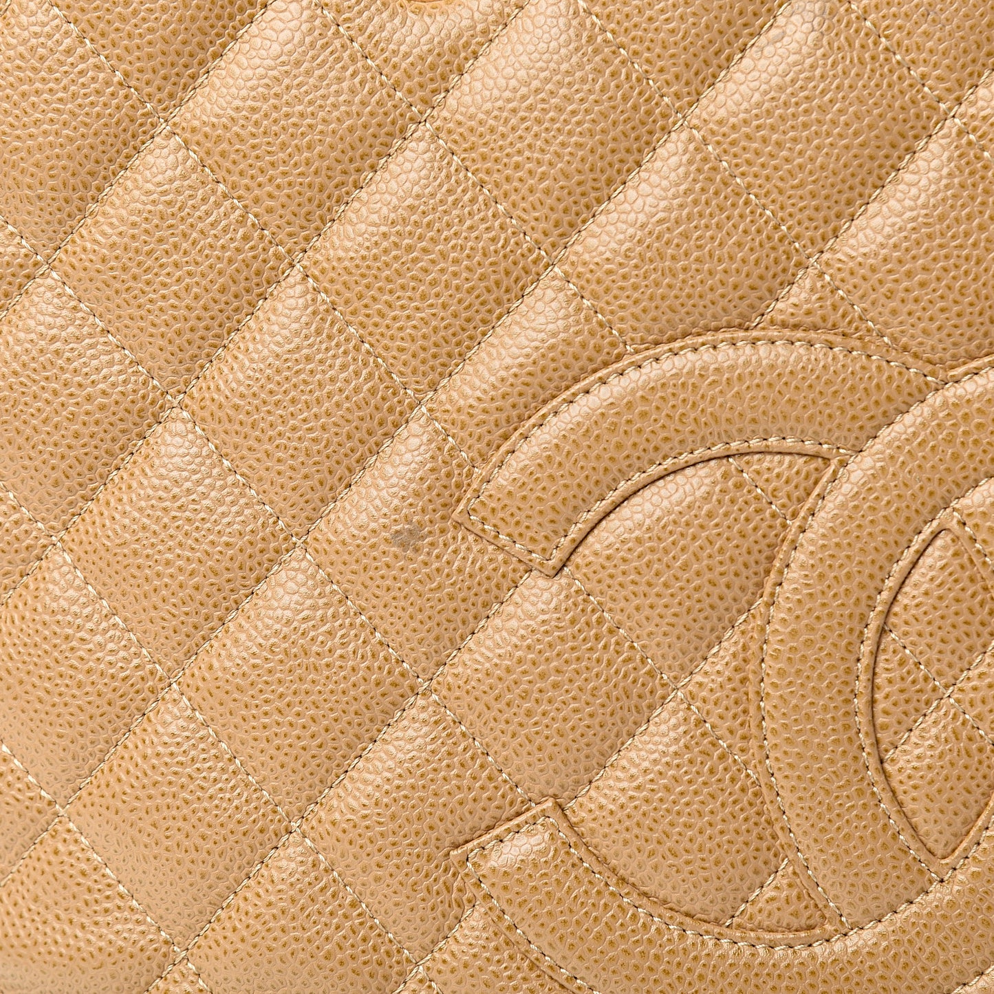 Caviar Quilted Grand Shopping Tote GST Beige