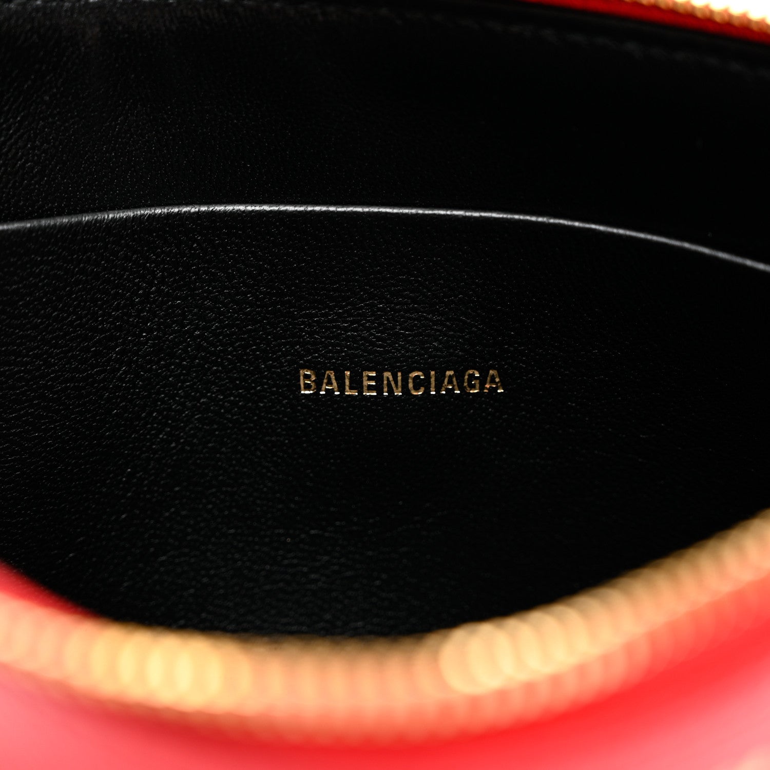 Balenciaga Signature Grained Calfskin Logo Ville Zip Pouch M Rouge Lantern Black 6 of 6