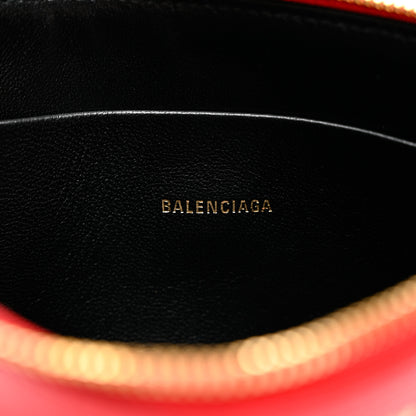 Balenciaga Signature Grained Calfskin Logo Ville Zip Pouch M Rouge Lantern Black 6 of 6