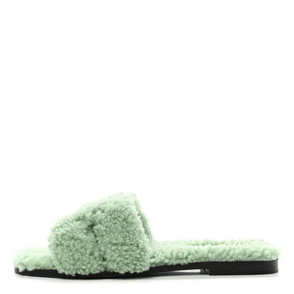 Hermes Woolskin Oran Sandals 39 Vert D’Eau 1 of 8