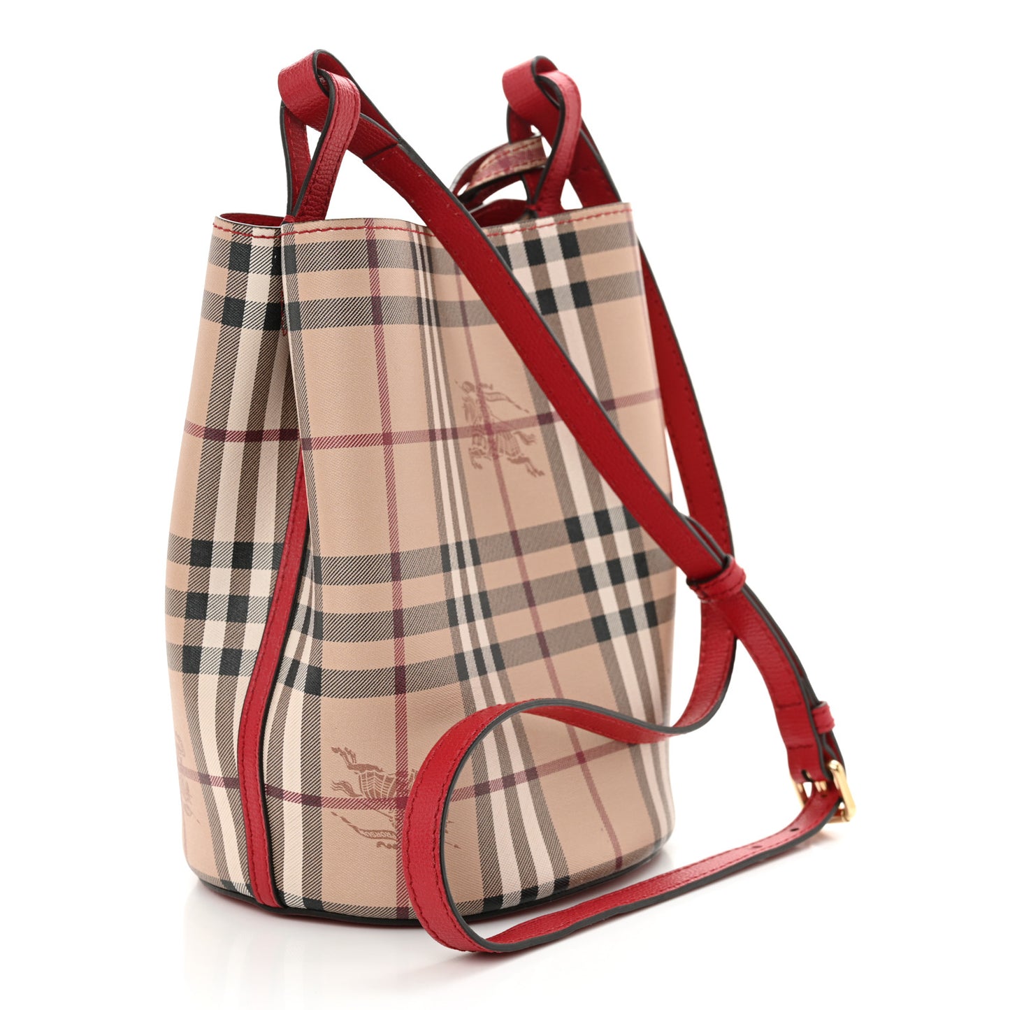 Haymarket Check Colours Small Lorne Bucket Crossbody Poppy Red