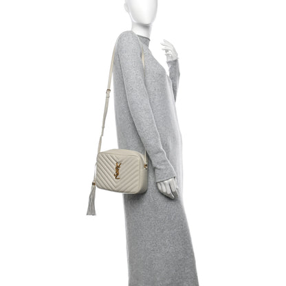 Saint Laurent Calfskin Matelasse Monogram Lou Camera Bag Crema Soft 2 of 12