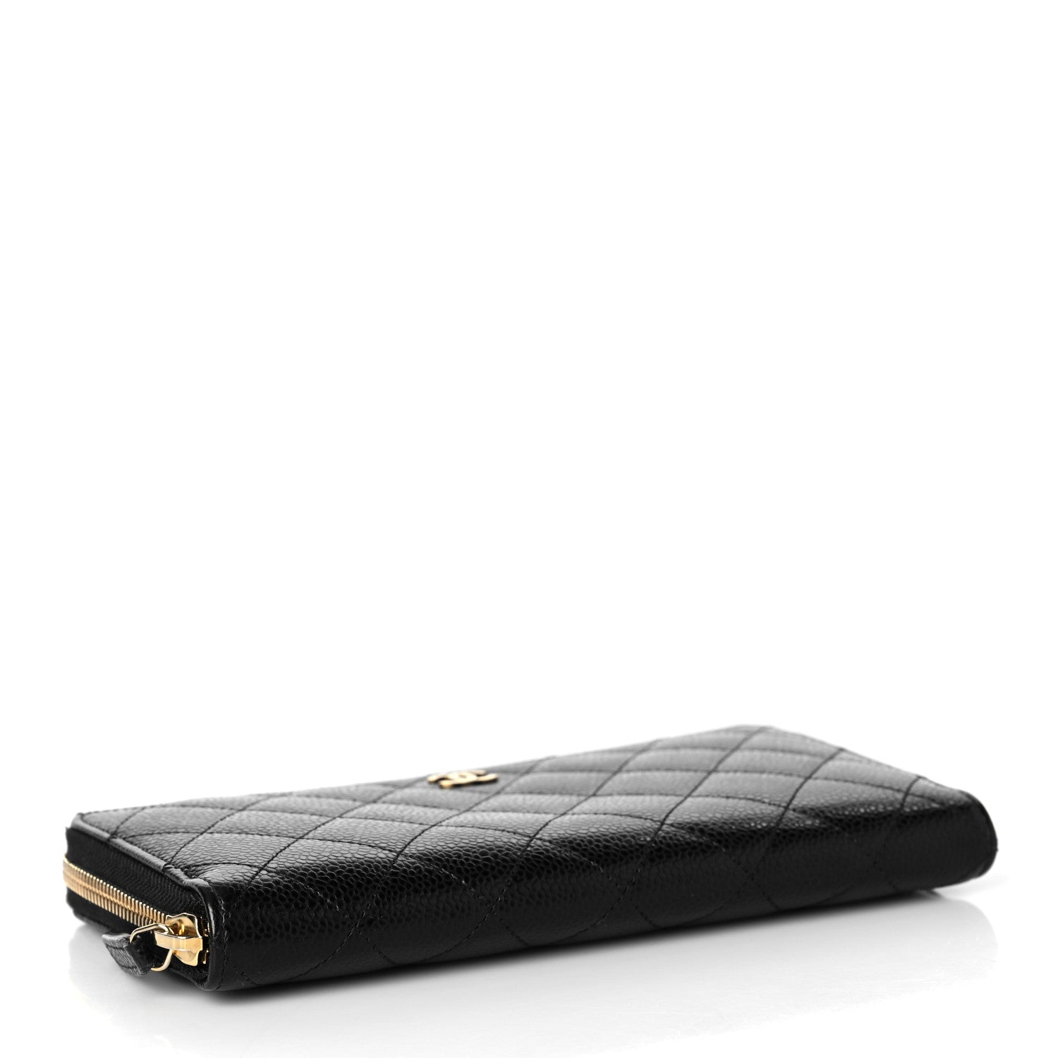 Chanel Caviar Quilted Large Gusset Zip Around Wallet Black 4 of 9
