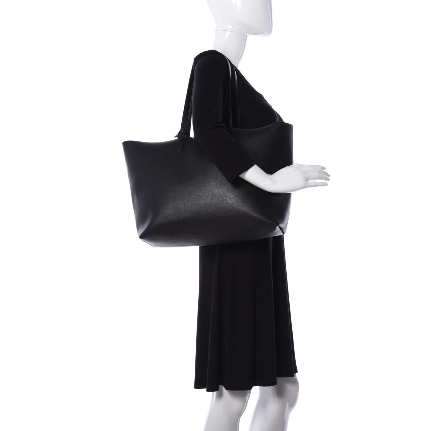 Calfskin Large Shopping Tote Black