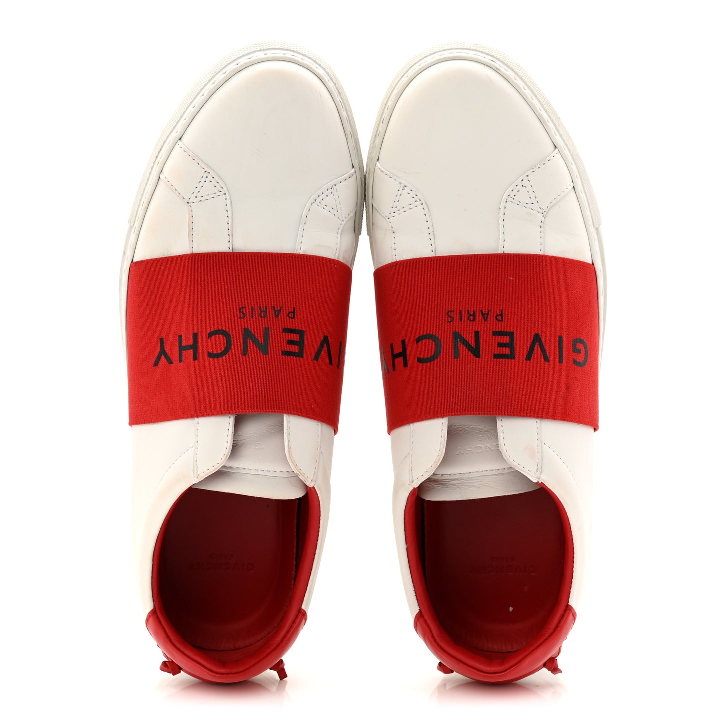 Calfskin Band Logo Womens Urban Street Sneakers 40 White Red