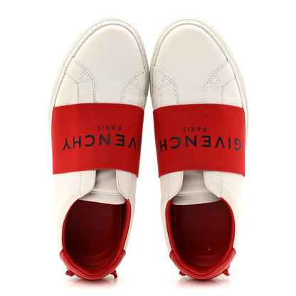 Givenchy Calfskin Band Logo Womens Urban Street Sneakers 40 White Red 2 of 9