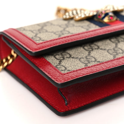 Gucci GG Supreme Monogram Web Queen Margaret Chain Wallet Red 7 of 8