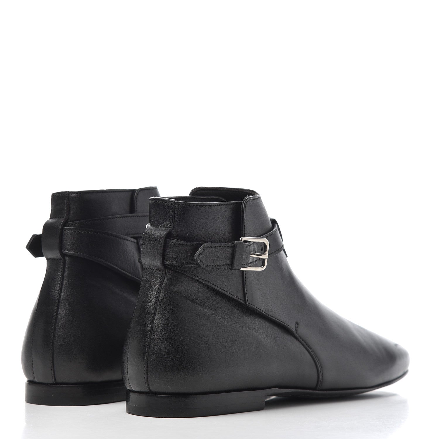 Saint Laurent Calfskin Women's London 20 Jodhpur Cropped Boots 36.5 Black 4 of 17