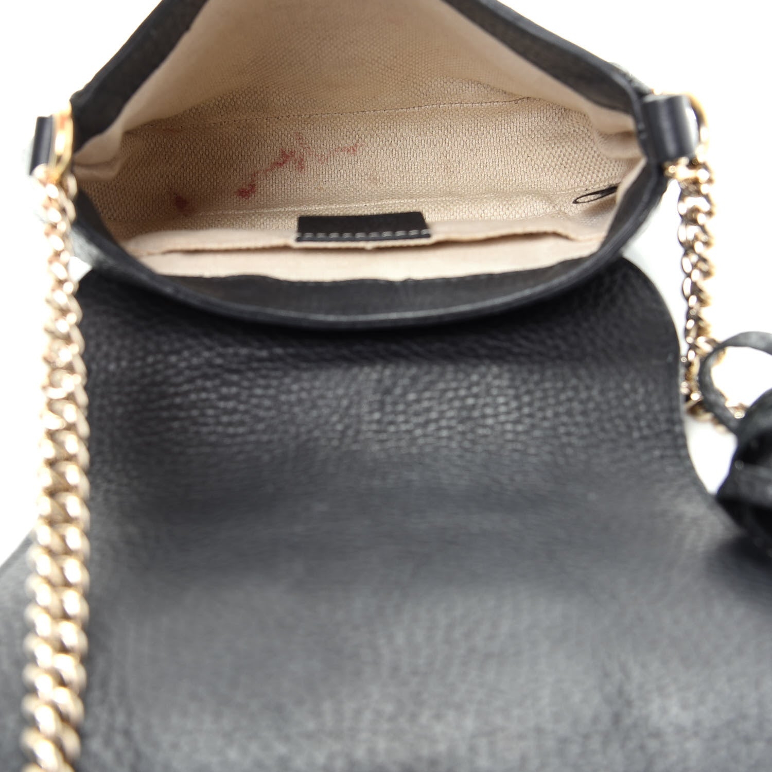 Gucci Pebbled Calfskin Small Soho Flap Crossbody Black 5 of 11