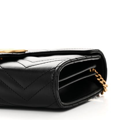 Gucci Calfskin Matelasse GG Marmont Chain Wallet Black 9 of 9